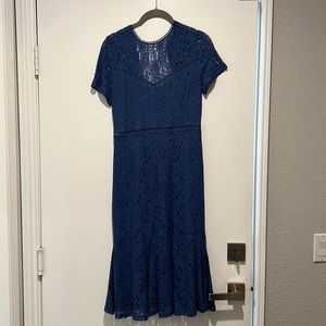 Blue flower dress with lace